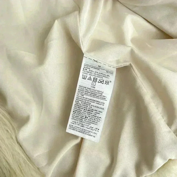 Faux Fur Vest Size M Oversized Cream Shaggy Glam Boho Streetwear Winter Cabin - Picture 9 of 9